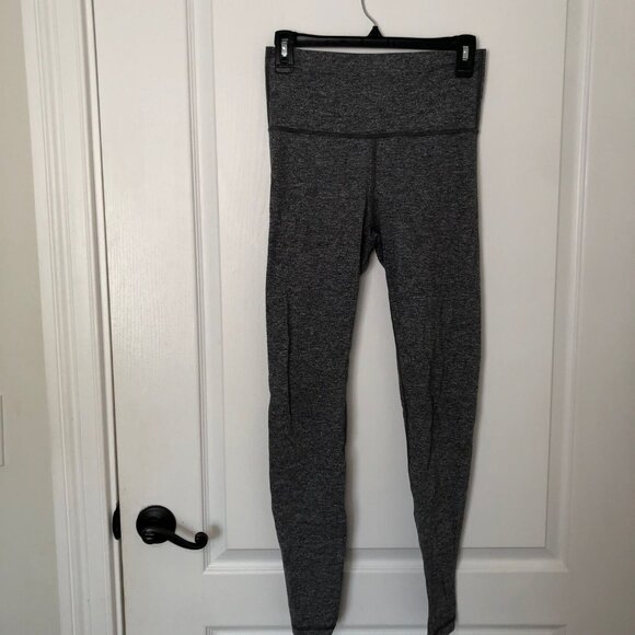 Ivivva by Lululemon Girls High-Waisted Gray Full-Length Leggings Stretch Size 14 - Picture 1 of 8